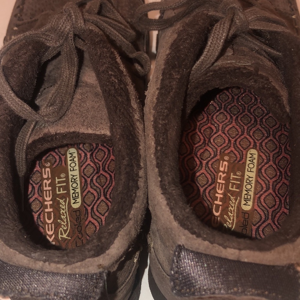 Skechers Women’s Chocolate Brown Bikers-Lineage Leather Suede Chukka Boots - Picture 6 of 9